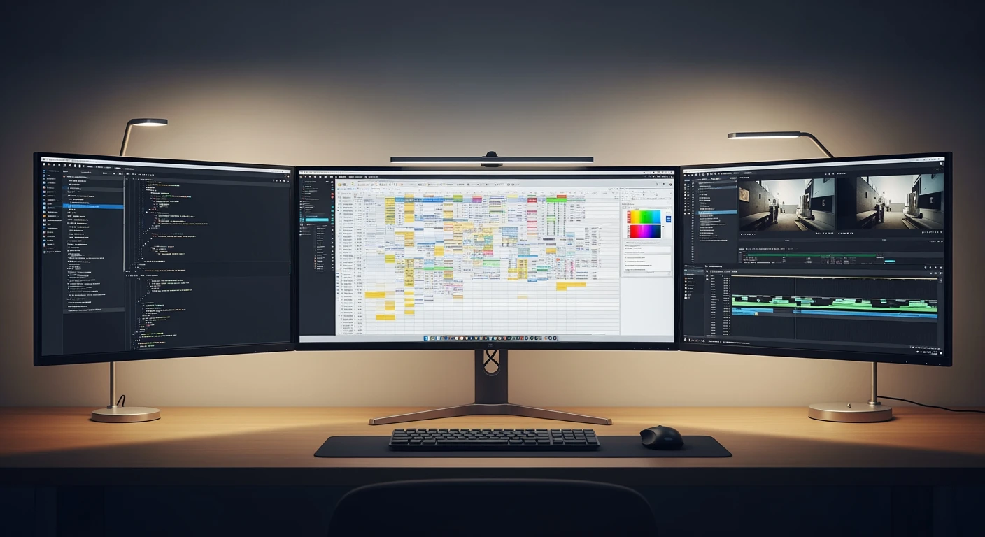 Ultrawide monitor setup: productieve werkplek met beste ultrawide monitor voor multitasking.