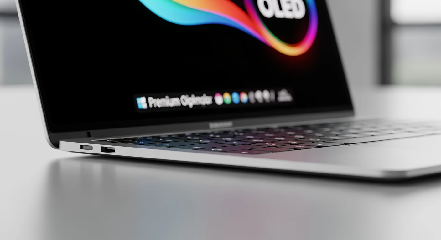 Slanke, dunne laptop: moderne ultrabook met minimalistisch design.