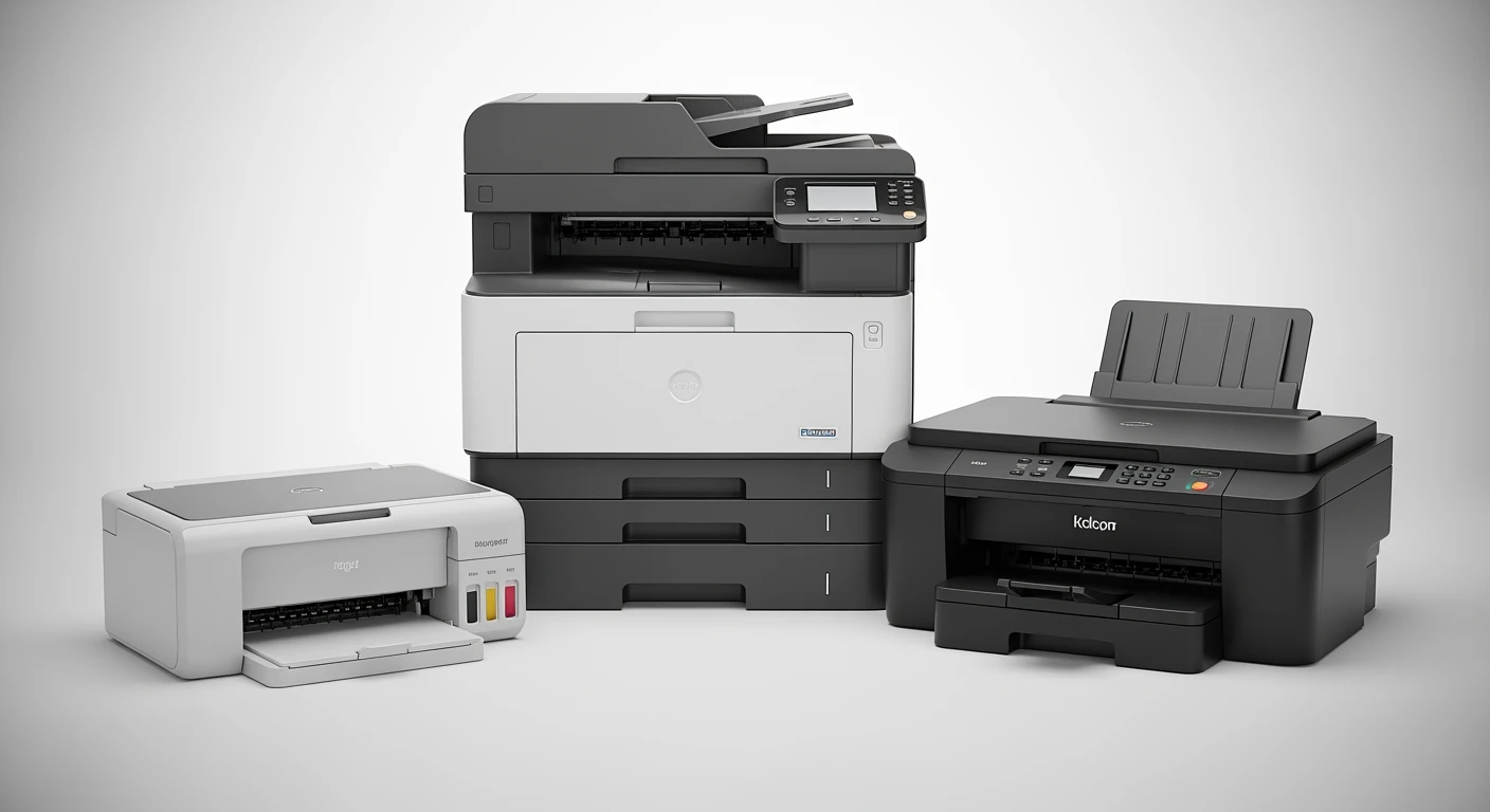 Beste printers 2026: Inkjet en laser printers in een studio setting.