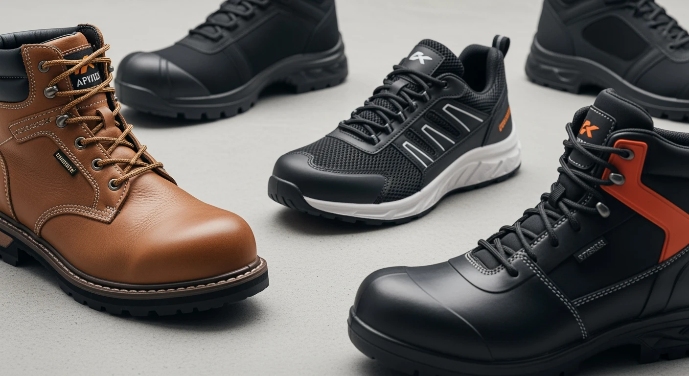 Collectie **beste werkschoenen 2025**: leer, sneaker, waterdicht.