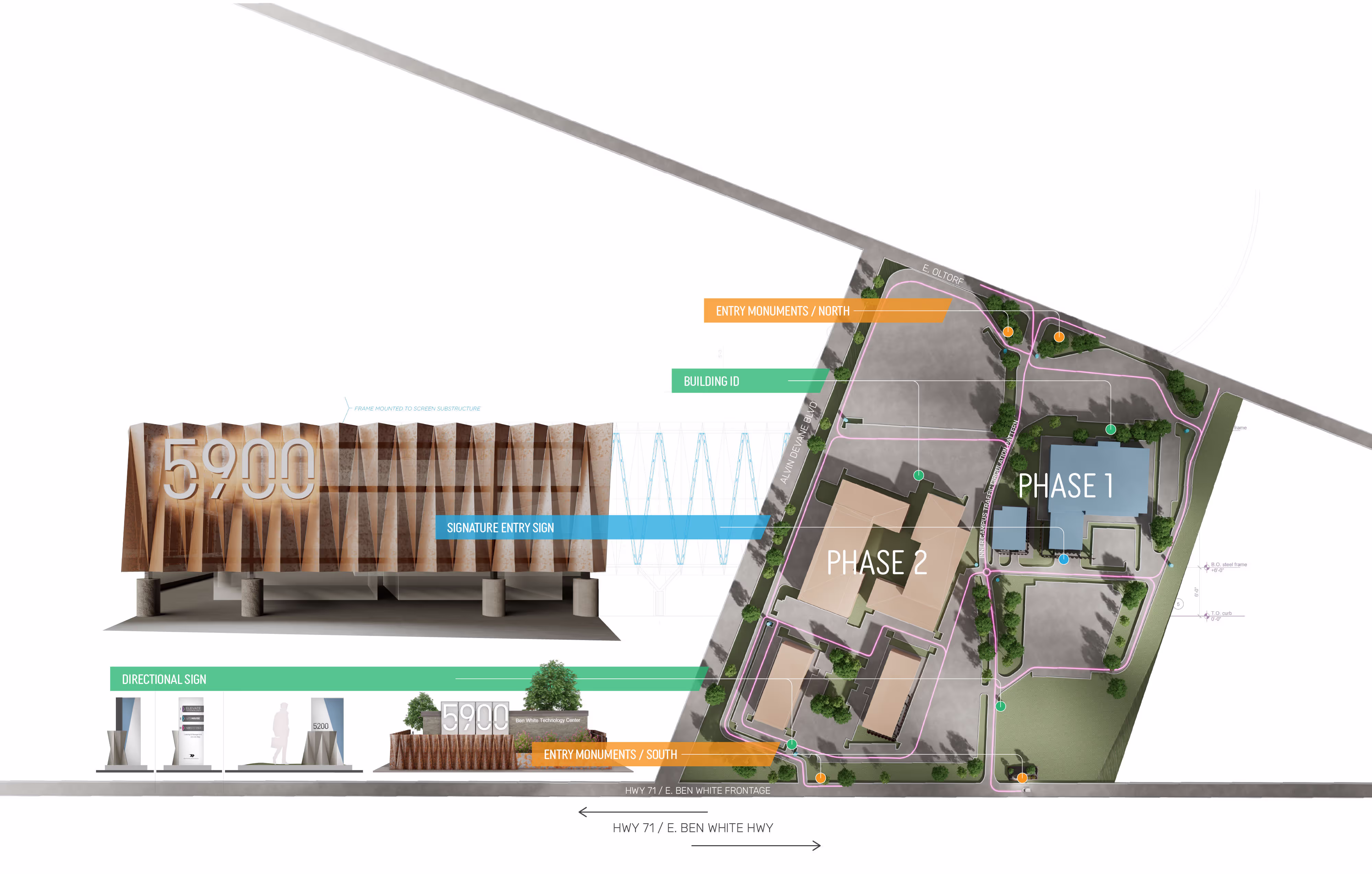 5900 Campus Wayfinding and Environmental Graphics