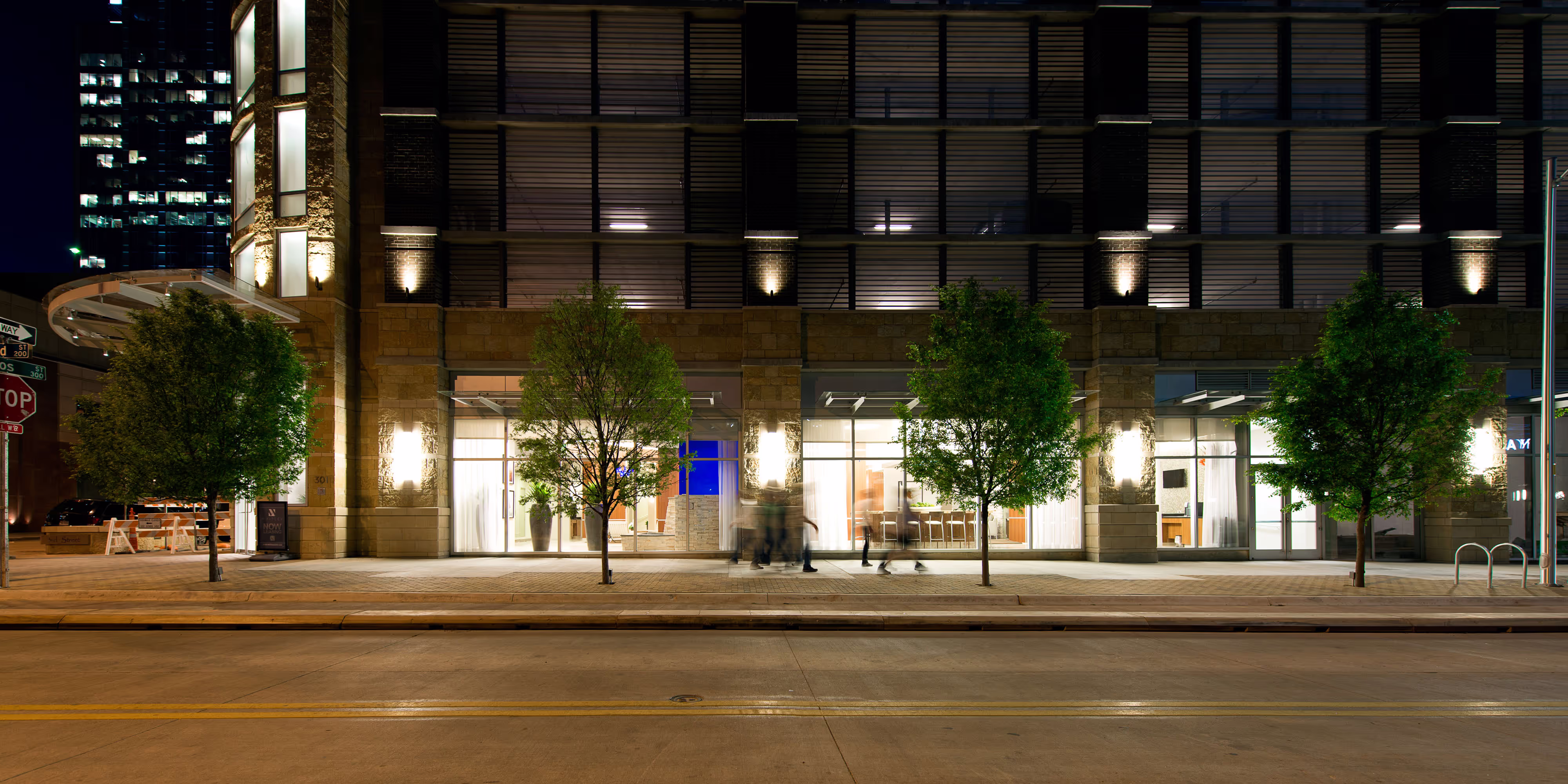 Whitley Residential Tower Architecture at Night in Austin, Texas