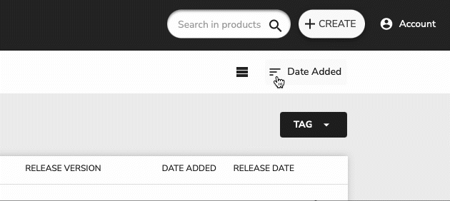to release, create a new Product