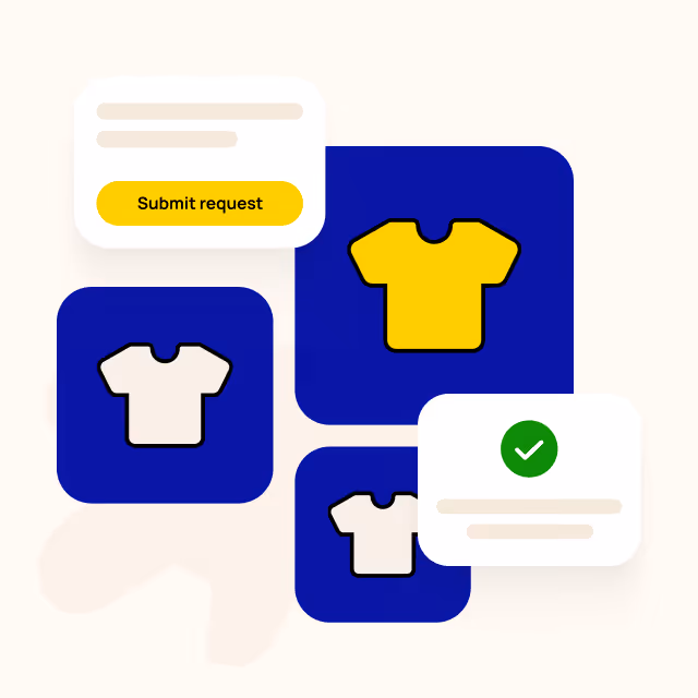 Submit a request and we’ll email your free digital custom apparel designs in 1-day.