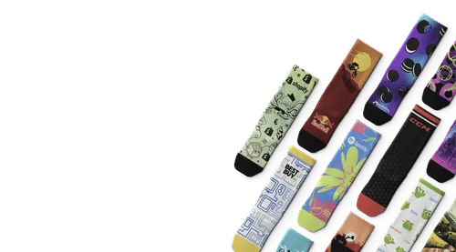 A variety of custom socks
