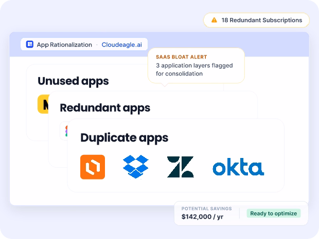SaaS application rationalization to reduce redundant spend