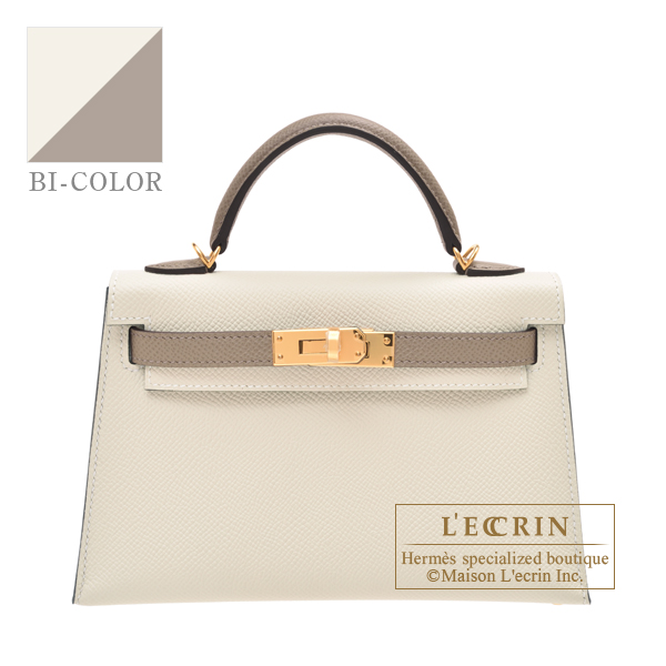 Hermes Kelly 20 HSS Gris Asphalt Craie Epsom Leather GHW