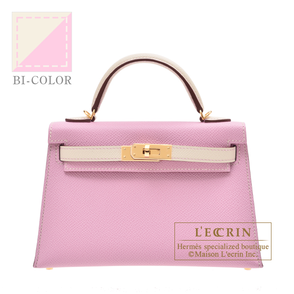 Hermes Kelly 20 HSS Craie Mauve Sylvestre Epsom Leather GHW