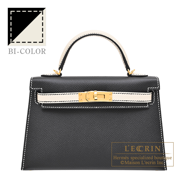 Hermes Kelly 20 HSS Craie Black Epsom Leather GHW