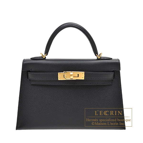 Hermes Kelly 20 Sellier Black Epsom Leather GHW