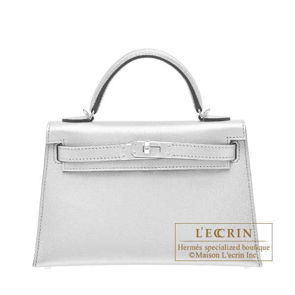 Hermes Kelly 20 Argent Chevre Chamkila Goatskin PHW