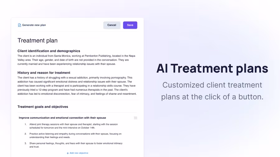 AI Treatment plans in just a click