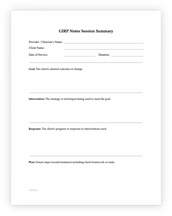 GIRP note template