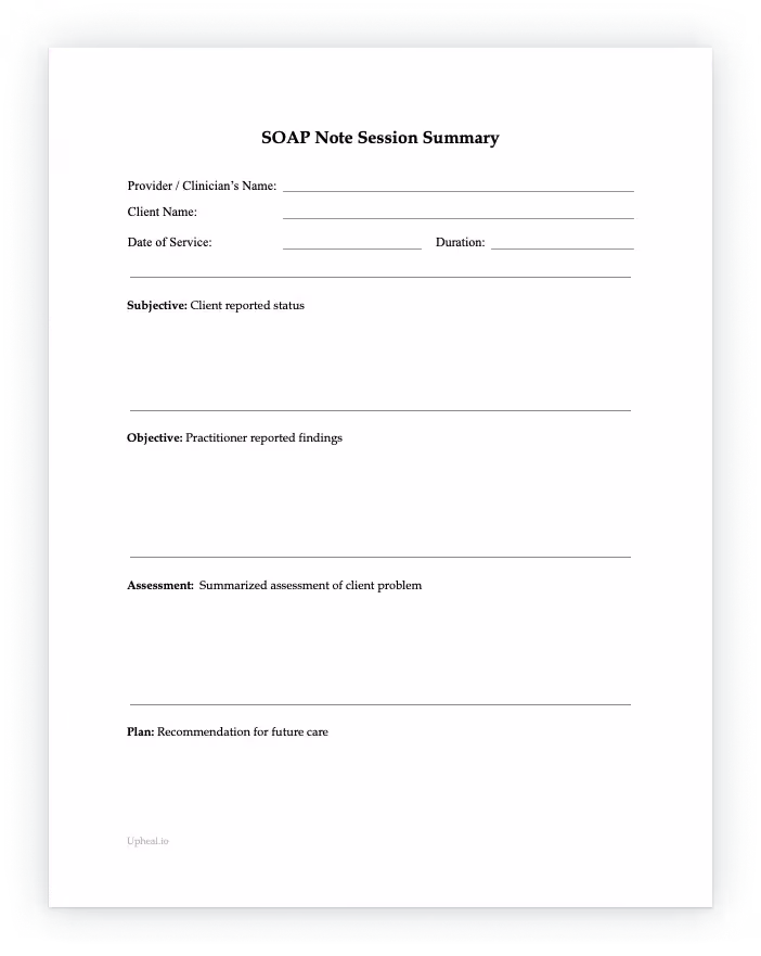 SOAP Note template