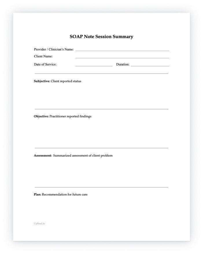 SOAP note template
