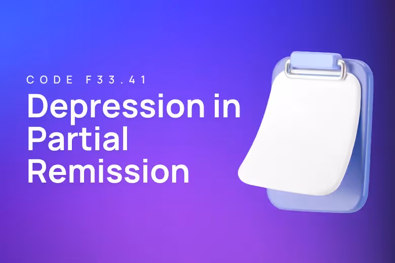 ICD-10 code for major depressive disorder in partial remission