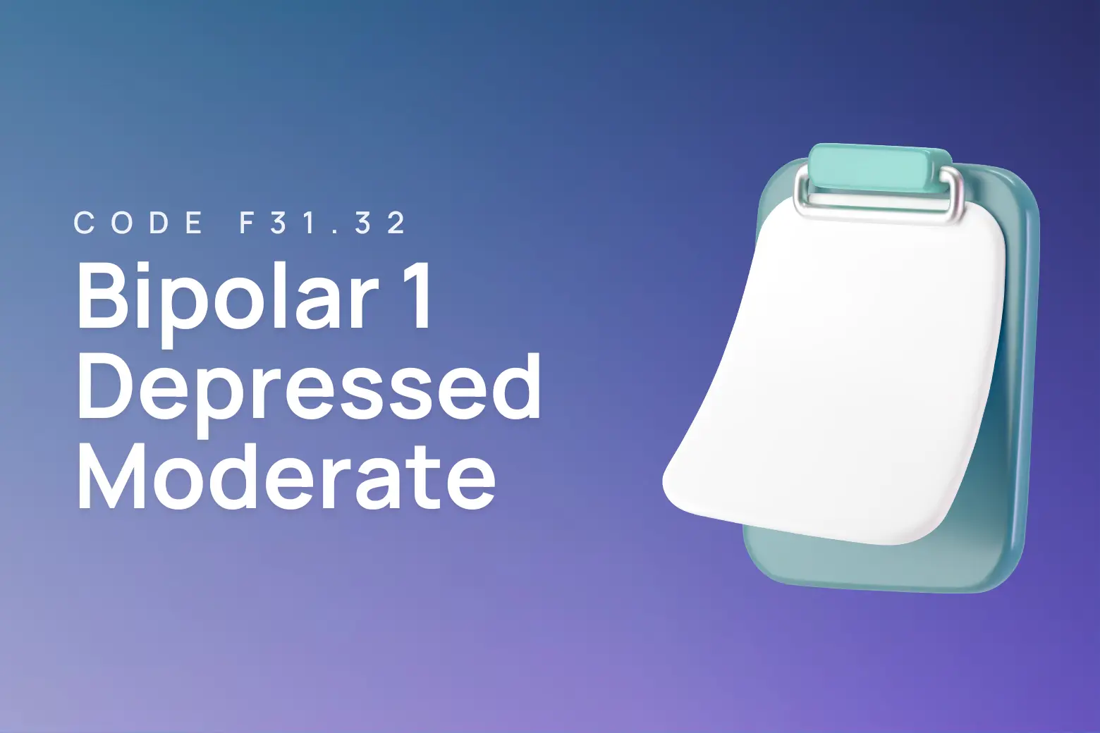 ICD-10 code for bipolar disorder, current episode depressed, moderate