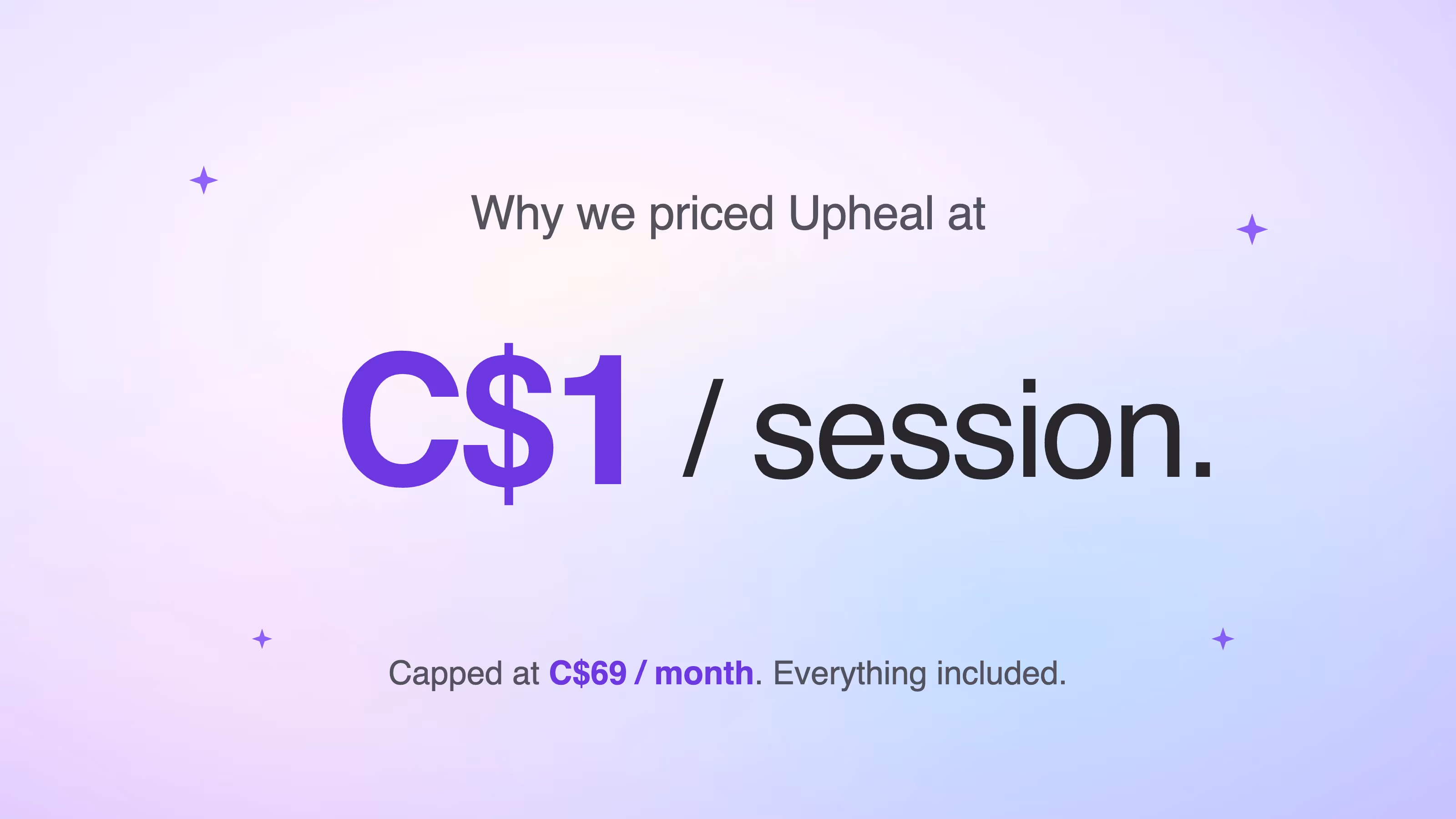 Why we priced Upheal at $1 per session