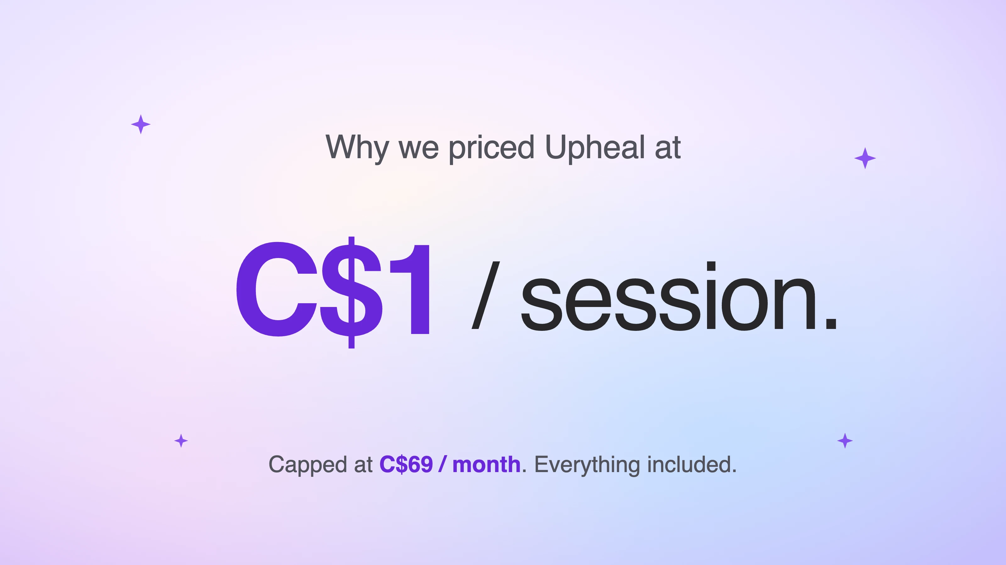 Why we priced Upheal at $1 per session