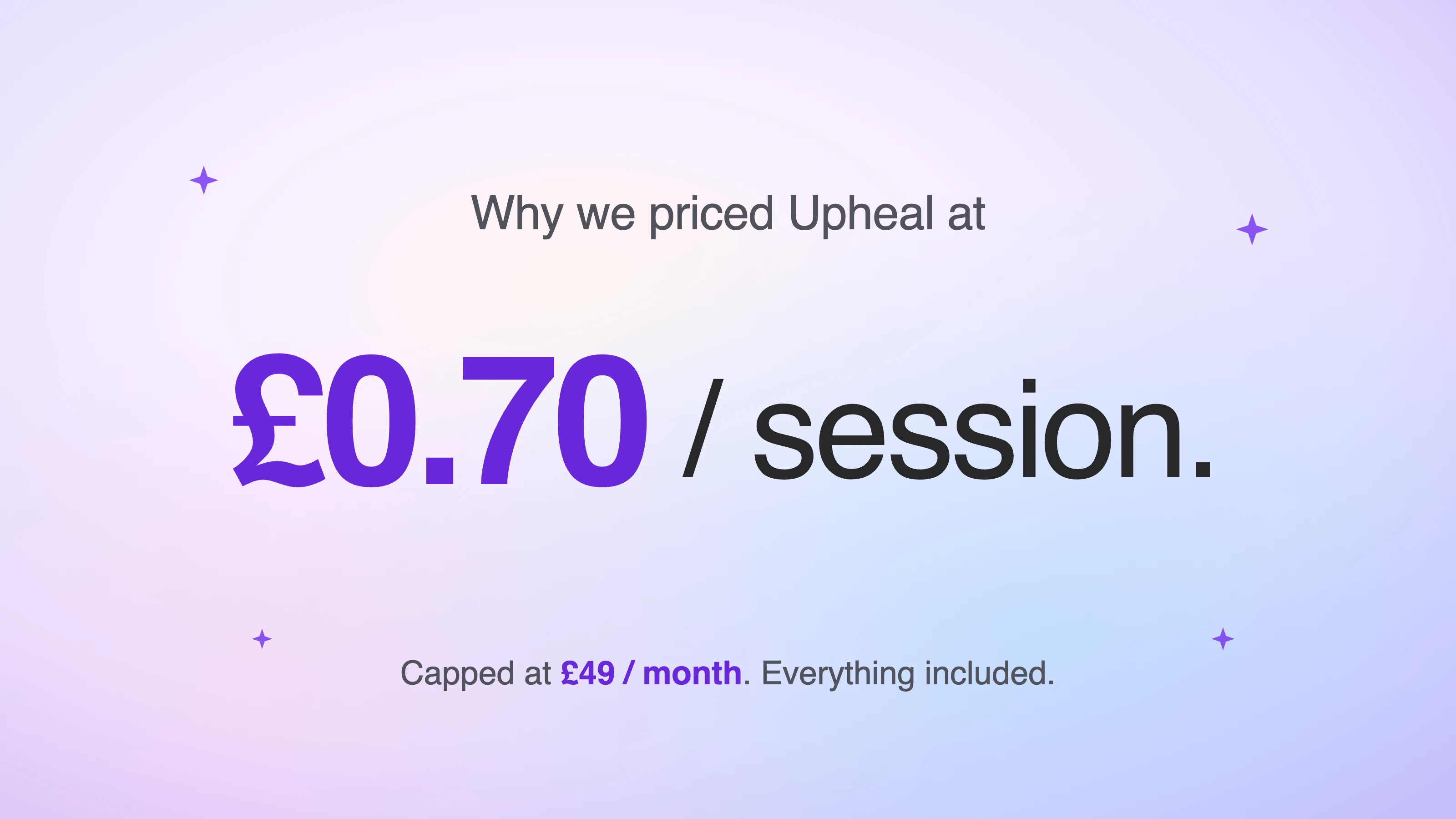 Why we priced Upheal at £0.70 per session