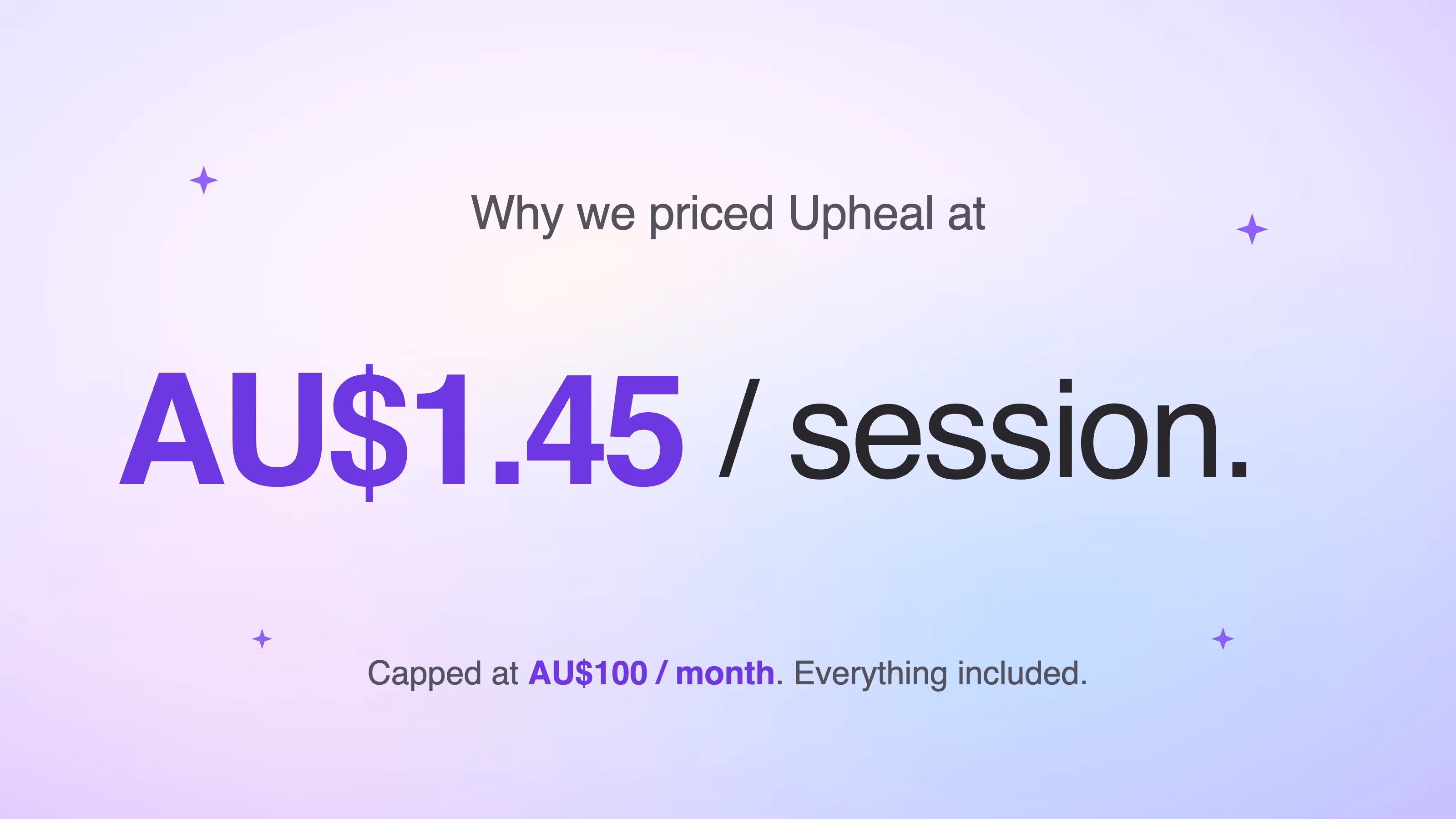 Why we priced Upheal at AU$1.45 per session