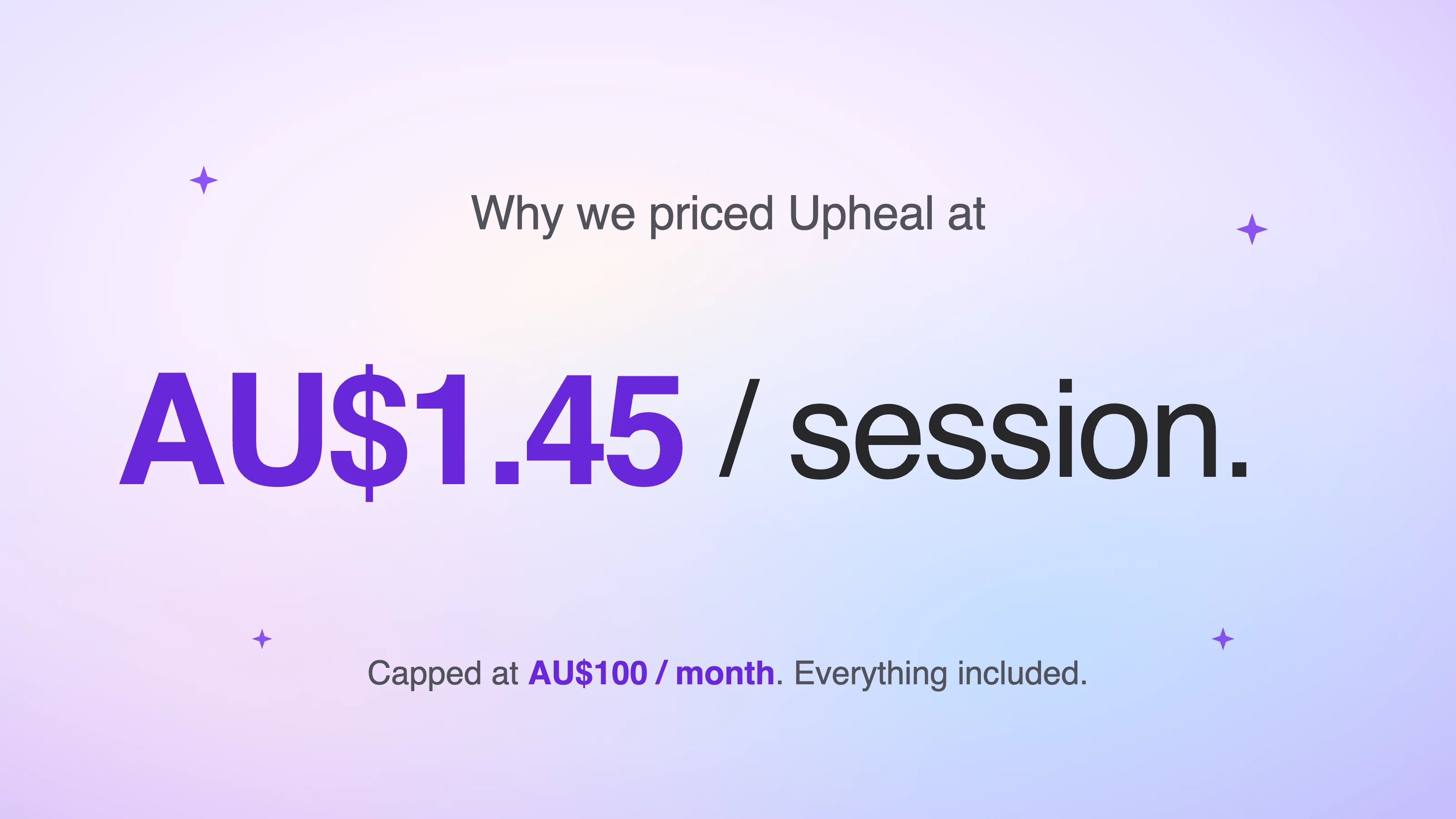 Why we priced Upheal at AU$1.45 per session