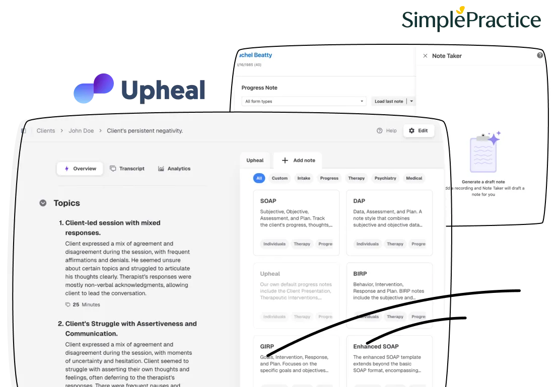 Upheal  vs. SimplePractice