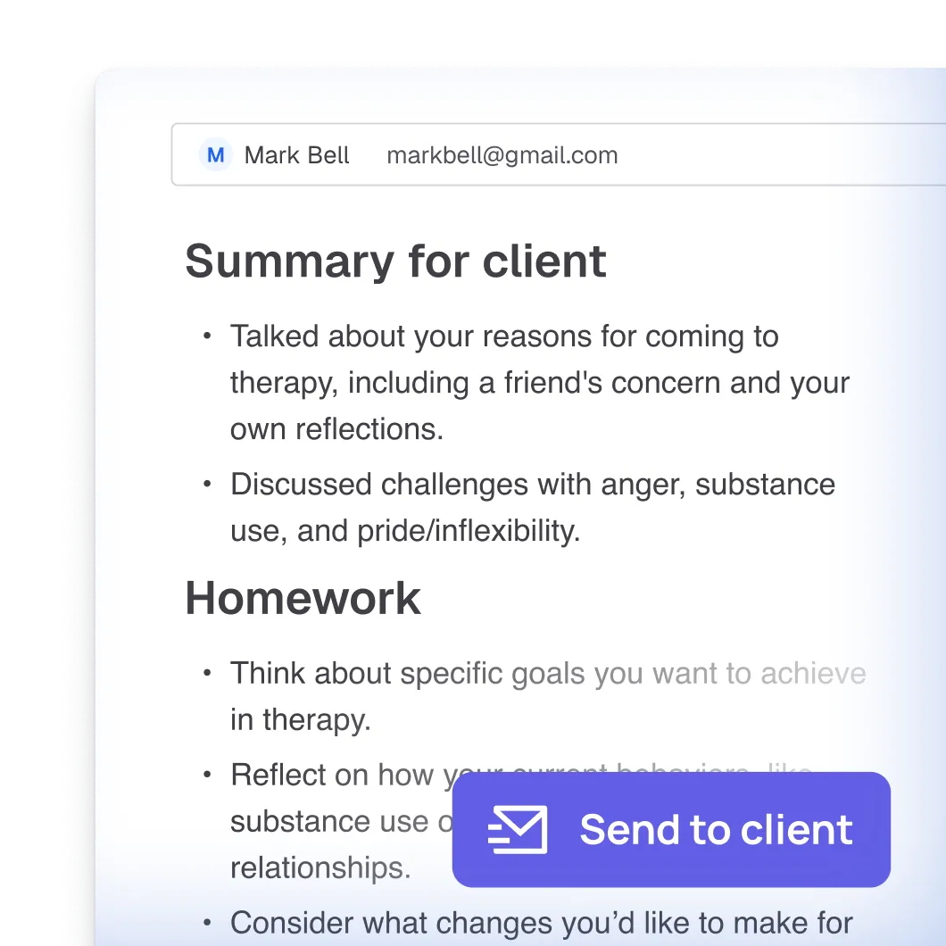 Share a summary of the session with clients