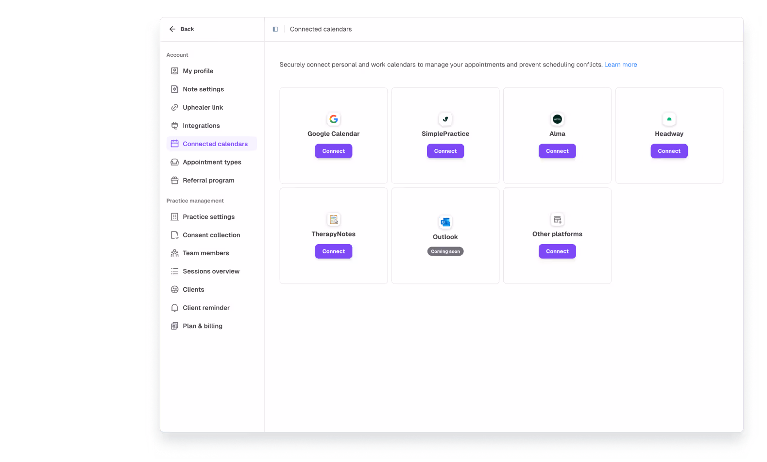 Calendar integration