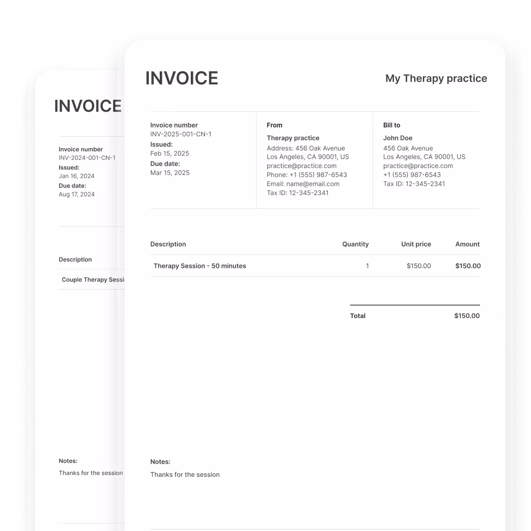 Easy invoicing