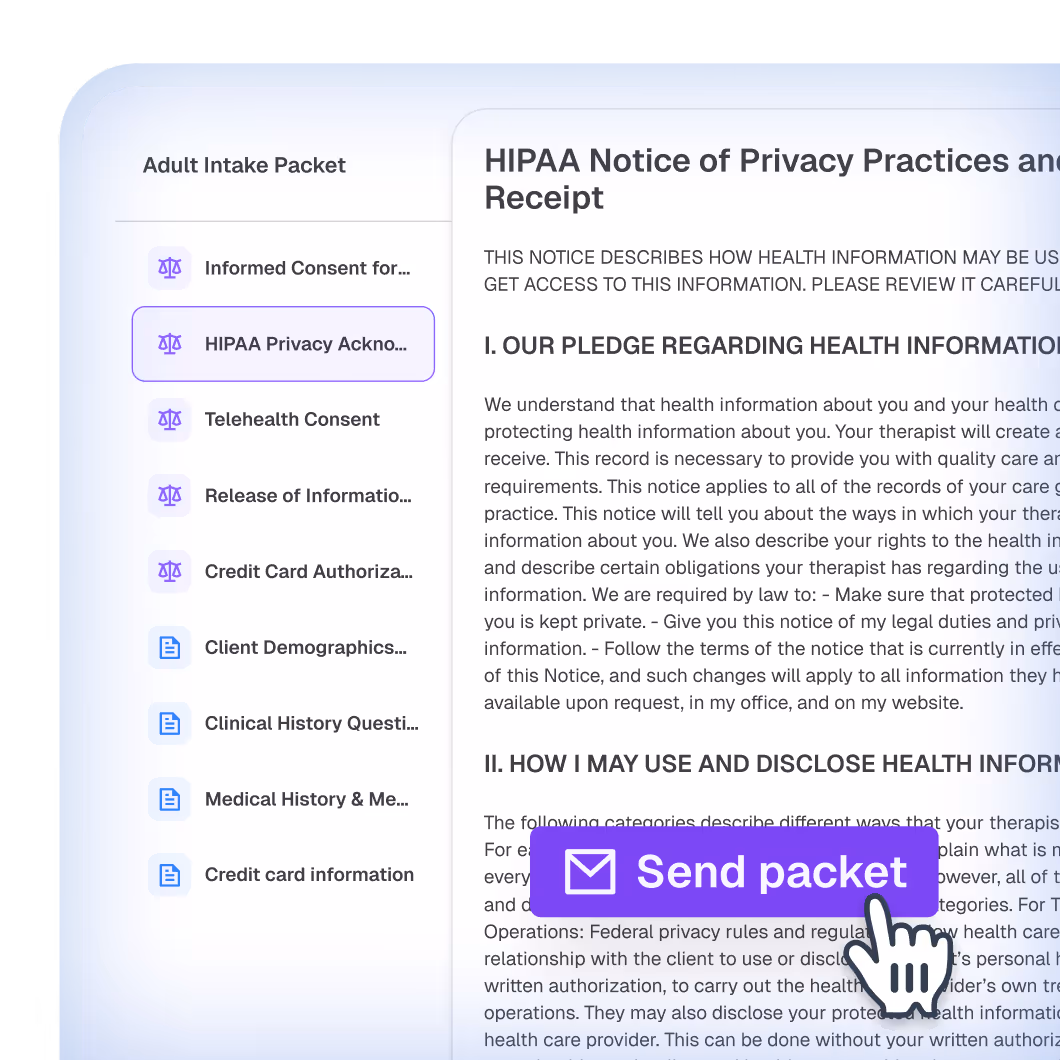 Group forms into packets