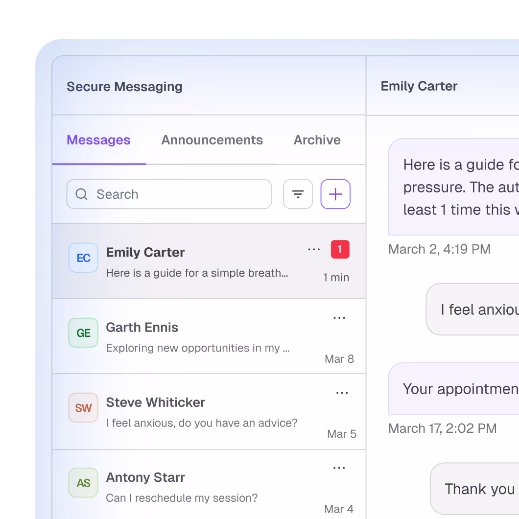 Secure one-on-one messaging