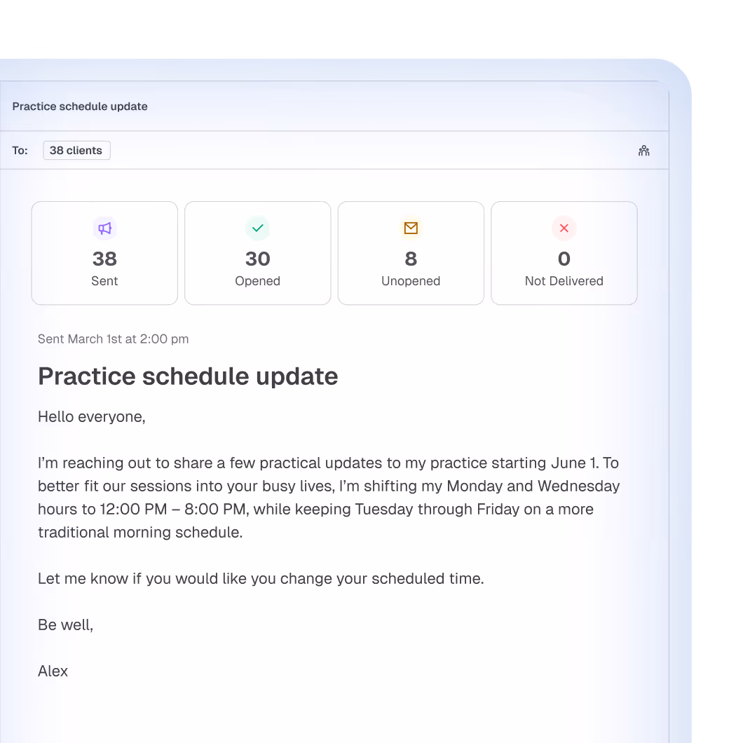 Announcements to all your clients