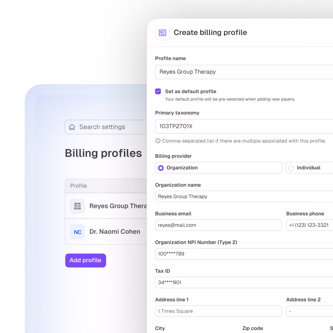 Step 1: Create your billing profile