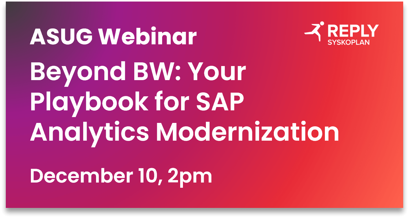 Beyond BW: Your Playbook for SAP Analytics Modernization