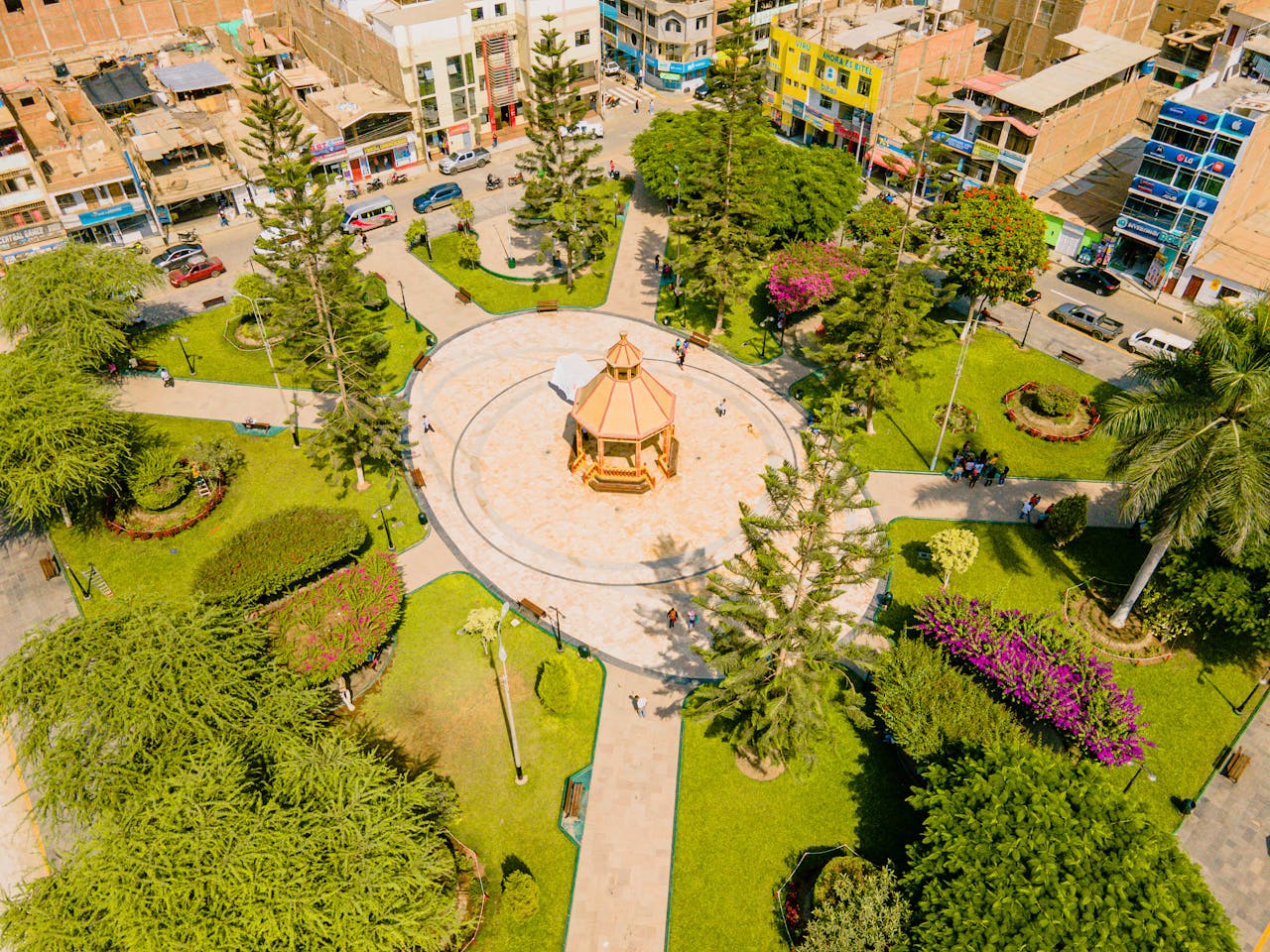 aerial view of a beautiful commercial landscape