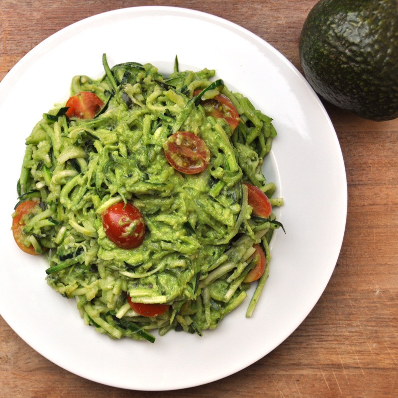 Zucchini Pasta with Avocado Pesto Recipe | Risa Groux Nutrition