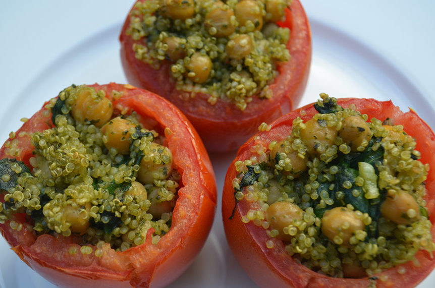 Quinoa Baked Stuffed Tomatoes Recipe | Risa Groux Nutrition