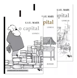 Coleção de livros O Capital de Karl Marx, volumes I, II e III
