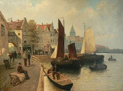 Pintura de Königsberg, cidade natal de Immanuel Kant, por Karl Kaufmann