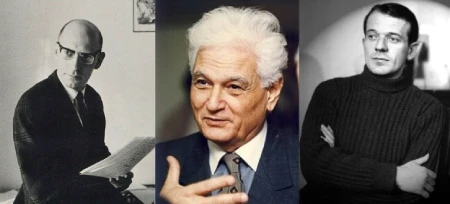 Michel Foucault, Jacques Derrida e Gilles Deleuze, pensadores do pós-estruturalismo