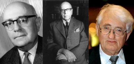 Theodor Adorno, Max Horkheimer e Jürgen Habermas, representantes da teoria crítica