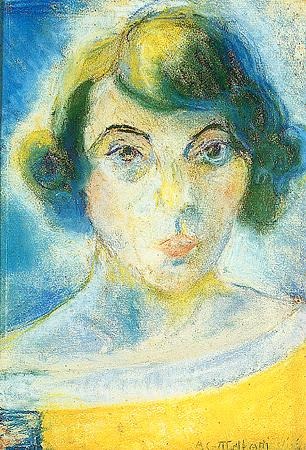 Autorretrato de Anita Malfatti, com pinceladas expressivas e uso subjetivo da cor