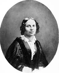 Retrato histórico de Regine Olsen em fotografia oval em preto e branco