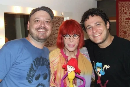 Ricardo Salztrager ao lado de Rita Lee em encontro informal