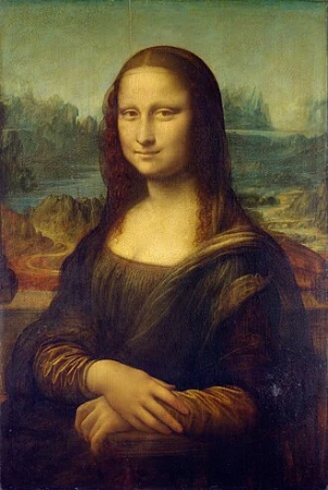 Mona Lisa de Leonardo da Vinci com retrato feminino e expressão enigmática