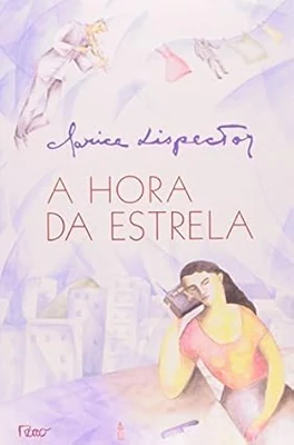 Capa do livro A hora da estrela, com ilustração em tons suaves e a figura de uma mulher sentada.
