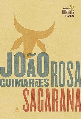 Capa do livro Sagarana, com tipografia grande sobre fundo bege e elemento gráfico estilizado no topo.