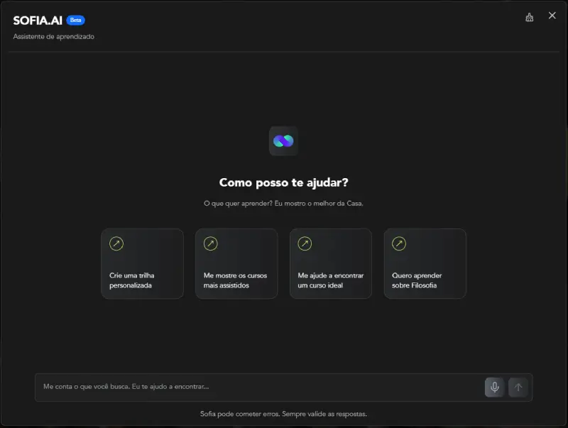 Sofia.AI, assistente da Casa do Saber