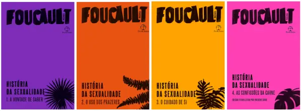 Capas dos quatro volumes de História da Sexualidade, de Michel Foucault